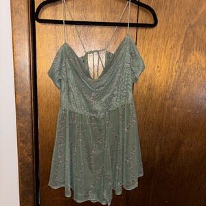 Green Floral Women's Top